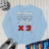 Sudadera motivadora mujer Triatlón Pasión por tres
