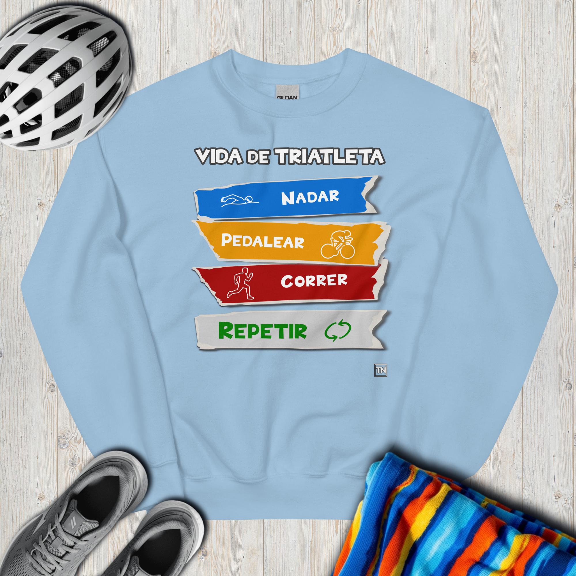 Sudadera divertida unisex Vida de Triatleta